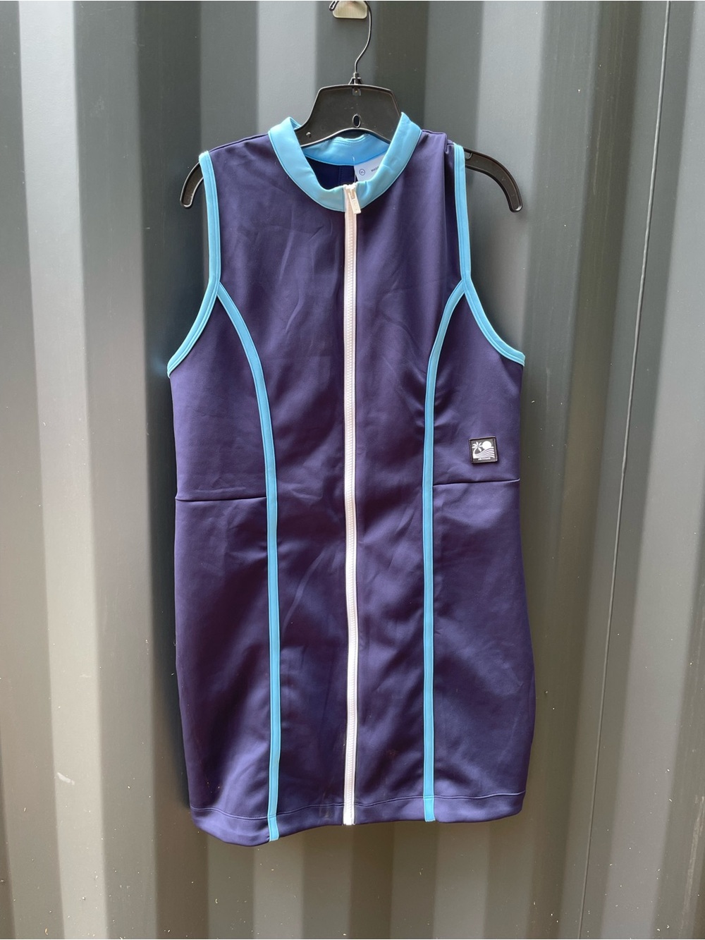 New Balance X STAUD Navy Sleeveless Dress with Light Blue Trim